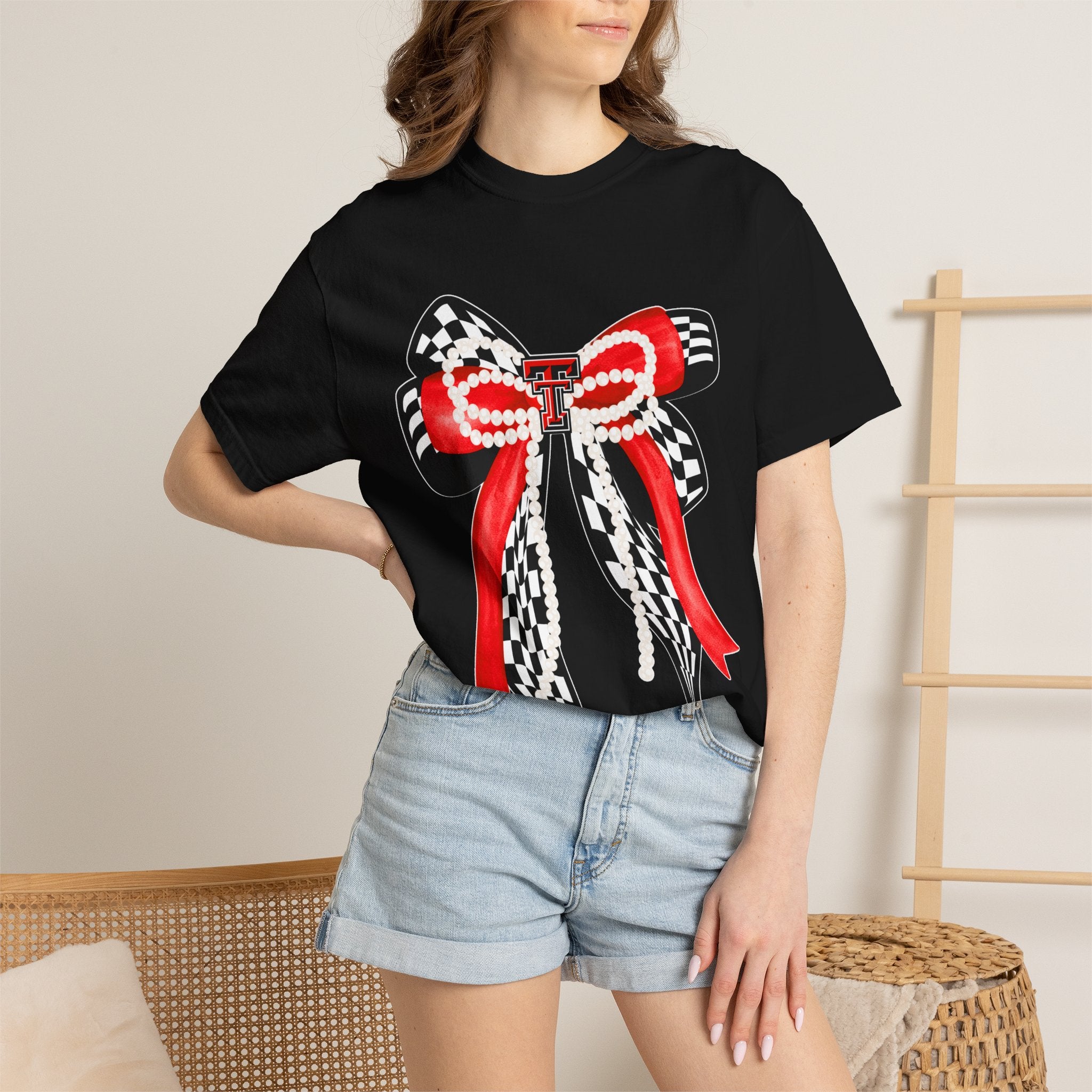 Texas Tech Bows & Pearls Tee